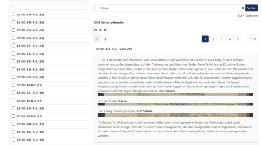 Fundstellenübersicht nach der Stichwortsuche "Schule"